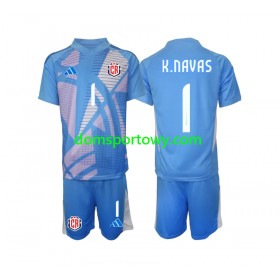 Koszulka Kostaryka Keylor Navas 1 Bramkarska Dziecięcy Domowe Koszulki Piłkarskie 2024 Krótki Rękaw